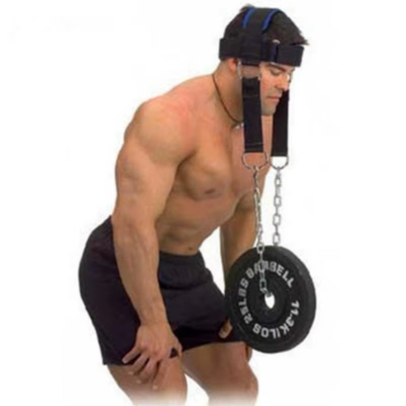 Head and Neck Barbell Chain Headset Muscle Trainer Shoulder Weight-Bearing Strength Training Head and Neck Cap Training Neck Cap