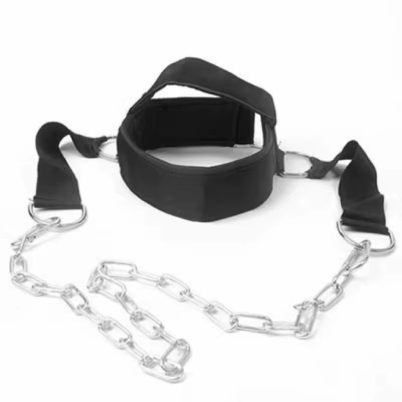 Head and Neck Barbell Chain Headset Muscle Trainer Shoulder Weight-Bearing Strength Training Head and Neck Cap Training Neck Cap