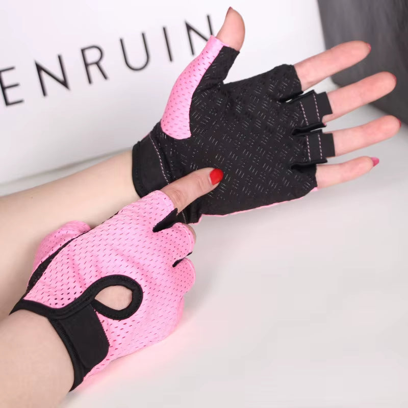 Weightlifting Gloves Women Men Fitness Gym Gloves Half Finger Breathable Non-Slip Gel Pad Bodybuilding Training Dumbbells Gloves