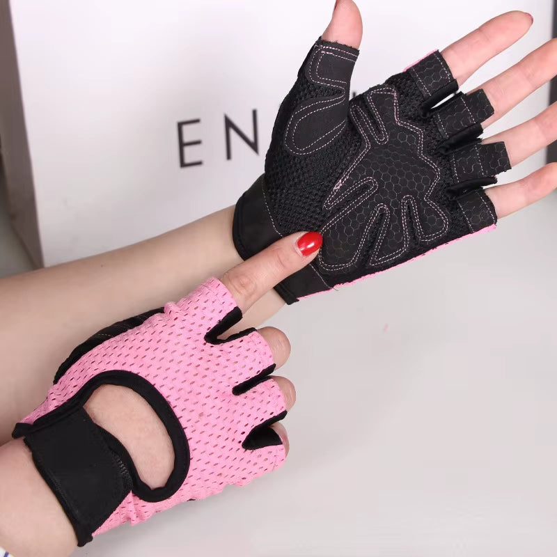 Weightlifting Gloves Women Men Fitness Gym Gloves Half Finger Breathable Non-Slip Gel Pad Bodybuilding Training Dumbbells Gloves