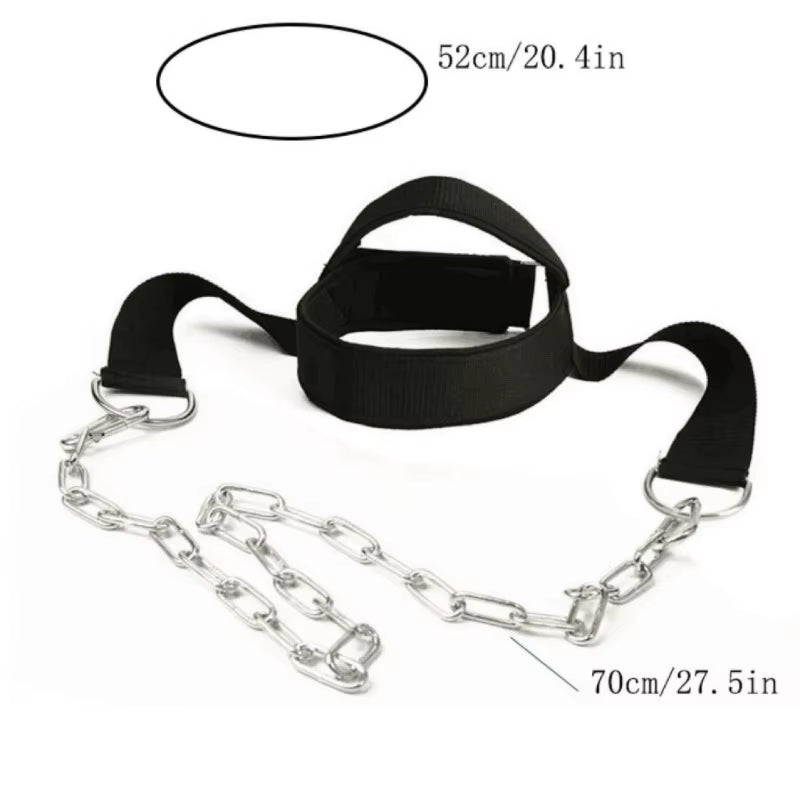 Head and Neck Barbell Chain Headset Muscle Trainer Shoulder Weight-Bearing Strength Training Head and Neck Cap Training Neck Cap